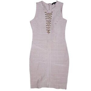 French Kiss Pink Bandage Skirt With Lace-Up Detail Medium